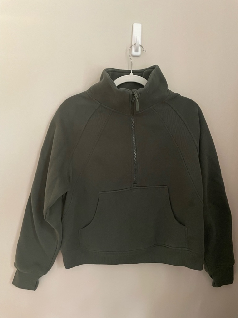 Danskin Funnel-Neck Half Zip Sweatshirt – Dark Green – Medium